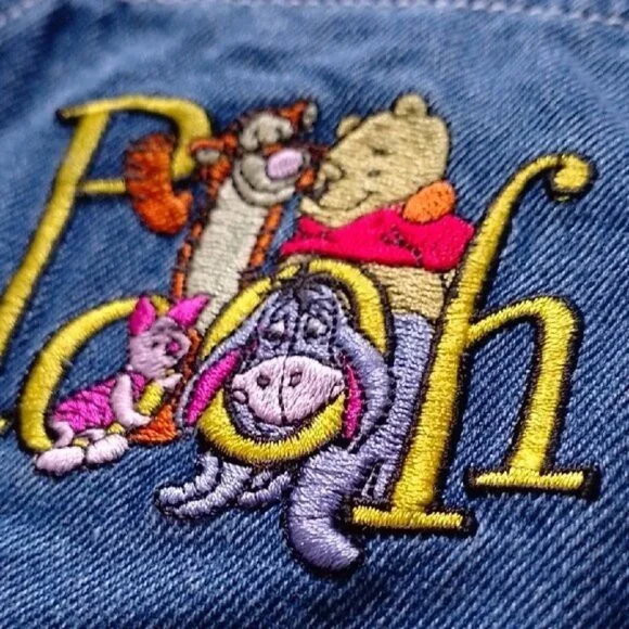 Vintage 90s WINNIE THE POOH Embroidered Disney Denim Overall JERRY LEIGH - Picture 2 of 12